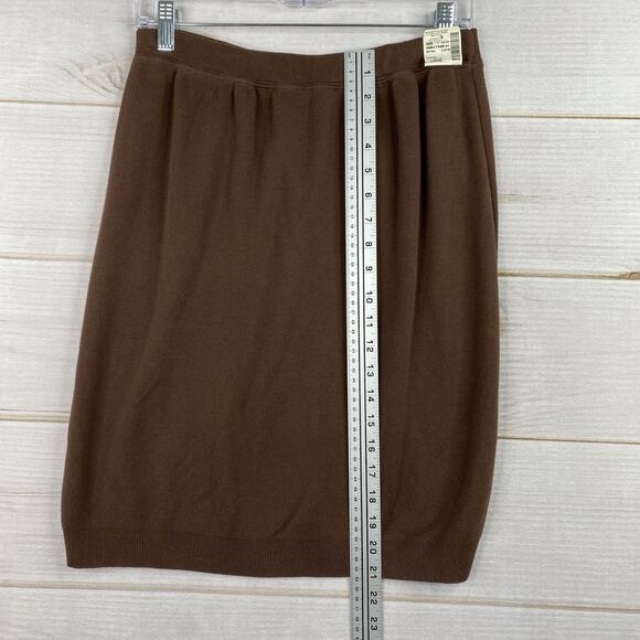 Saks Fifth Avenue Real Clothes Skirt Womens L Brown Sweater Knit Pull On VTG NWT - Picture 3 of 7